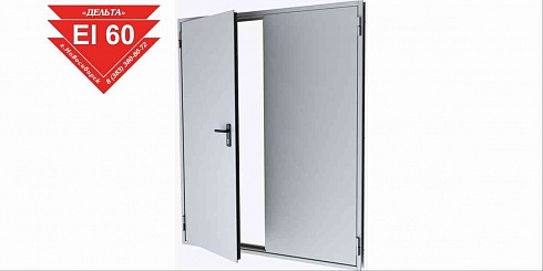 Двери противопожарные EI60 и EIS60, двупольные, глухие
